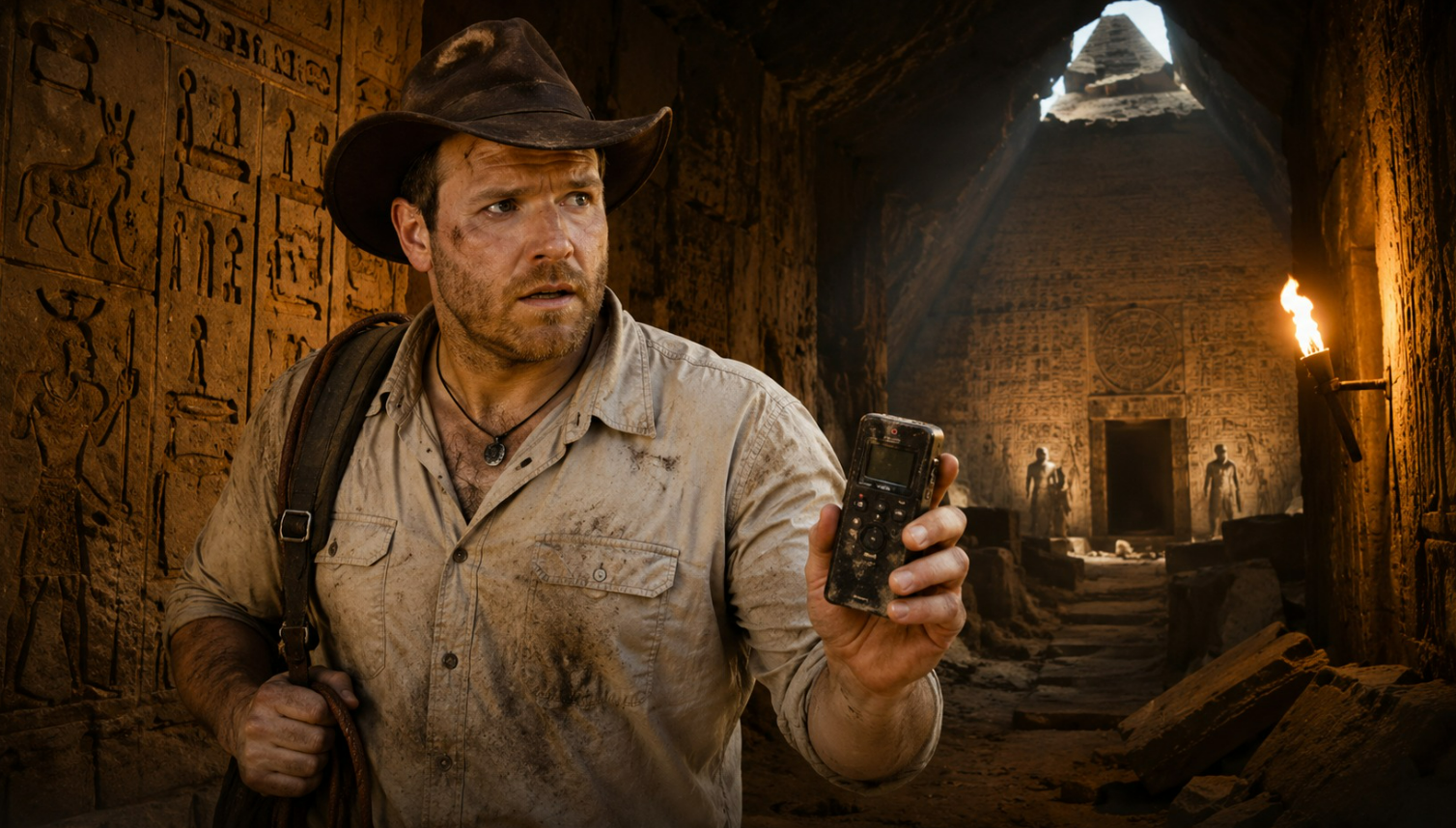 Josh Gates Egyptian Pyramid investigation beneath a sealed chamber in Giza