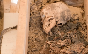 Child coffin uncovered inside the Expedition Unknown hidden tomb in Egypt.