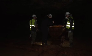 Underground rail junction discovered in the Expedition Unknown Nazi tunnel.