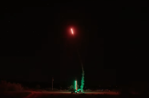 Rockets veer off course inside the blob region.
