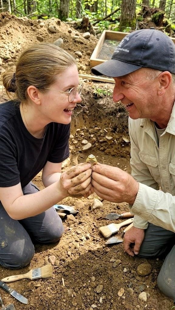 Gary Drayton and Emma Culligan Oak Island gold ring discovery in Lot 5